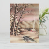 Vintage-kersthuis Feestdagenkaart (Staand voorkant)