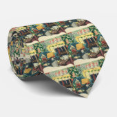 Vintage kersthuisjes in de leefruimte stropdas (Opgerold)