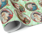 Vintage-kerstillustraties Cadeaupapier (Rol Hoek)