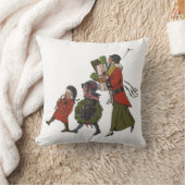 Vintage kerstinkopen familie plezier kussen (Deken)
