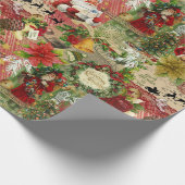 Vintage kerstinkt-inkuilpapier cadeaupapier (Hoek)