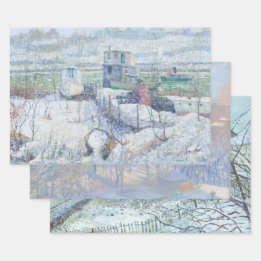 Vintage kerstinpakken — NEW YORK & FRANCE Inpakpapier Vel