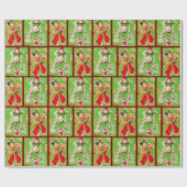 Vintage kerstinpakpapier cadeaupapier (Vlak)