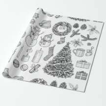 Vintage kerstinpakpapier