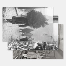 Vintage kerstinpakpapier, VROEG 20 EEUW Inpakpapier Vel