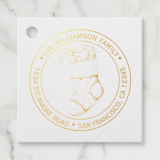 Vintage kerstinslag Retouradres Gold Bedankjes Labels (Voorkant)