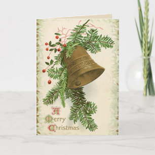 Vintage-kerstkaart (Evergreen) Feestdagen Kaart