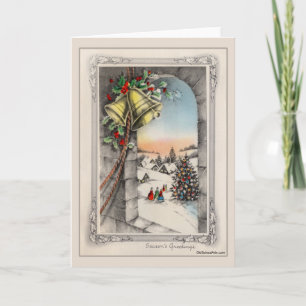 Vintage-kerstkaart Feestdagen Kaart