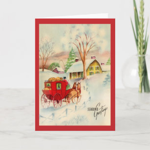 Vintage-kerstkaart Feestdagen Kaart