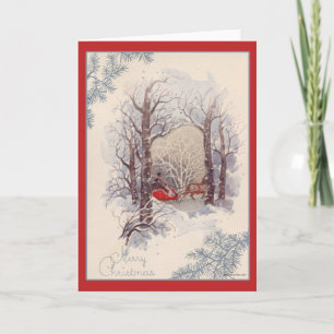 Vintage-kerstkaart Feestdagen Kaart