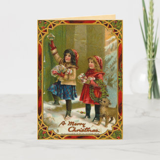 Vintage-kerstkaart Feestdagen Kaart