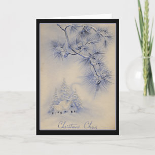 Vintage-kerstkaart Feestdagen Kaart