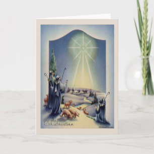 Vintage-kerstkaart Feestdagen Kaart