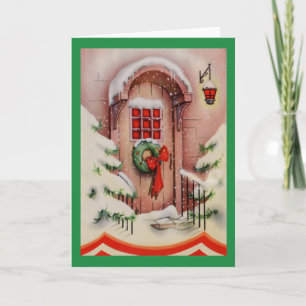 Vintage-kerstkaart Feestdagen Kaart