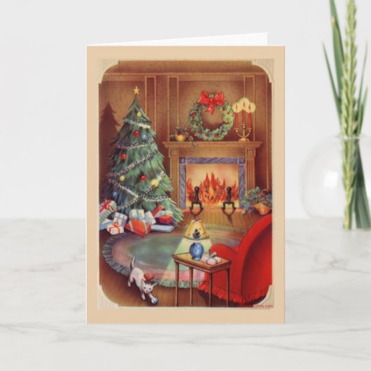 Vintage-kerstkaart Feestdagen Kaart (Voorkant)