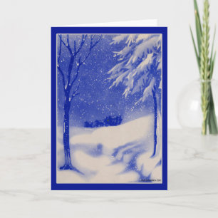 Vintage-kerstkaart Feestdagen Kaart