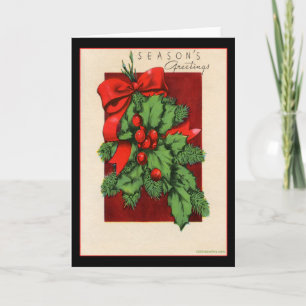 Vintage-kerstkaart Feestdagen Kaart