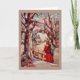 Vintage-kerstkaart Feestdagen Kaart