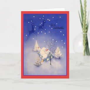 Vintage-kerstkaart Feestdagen Kaart