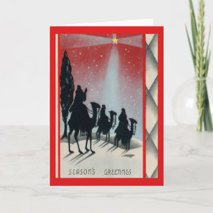 Vintage-kerstkaart Feestdagen Kaart