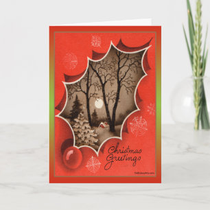 Vintage-kerstkaart Feestdagen Kaart