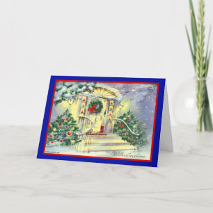 Vintage-kerstkaart Feestdagen Kaart