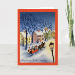 Vintage-kerstkaart Feestdagen Kaart