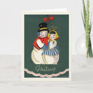 Vintage-kerstkaart Feestdagen Kaart