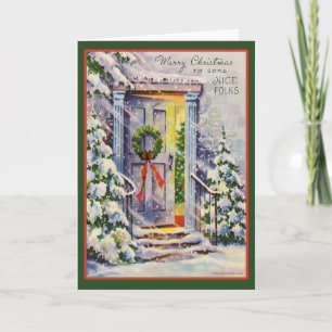 Vintage-kerstkaart Feestdagen Kaart