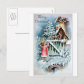 Vintage Kerstkaart Feestdagenkaart (Voorkant / Achterkant)