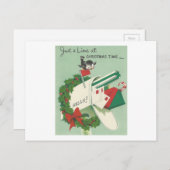 Vintage kerstkaart feestdagenkaart (Voorkant / Achterkant)