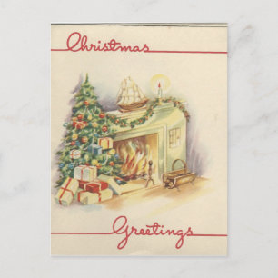 Vintage-kerstkaart Feestdagenkaart