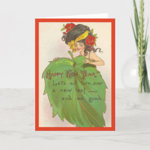 Vintage-kerstkaart Gelukkig nieuw jaar Feestdagen Kaart