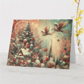 Vintage-kerstkaart Kaart (Gele Bloem)