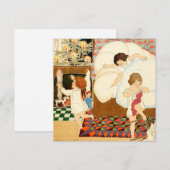 Vintage-kerstkaart | Kerstkinderen Feestdagenkaart (Voorkant / Achterkant)