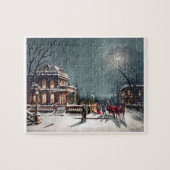 Vintage kerstkaart legpuzzel (Horizontaal)