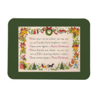 Vintage kerstkaart Magnet