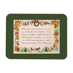 Vintage kerstkaart Magnet Magneet