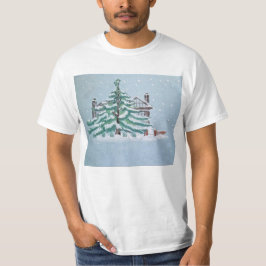 Vintage kerstkaart t-shirt