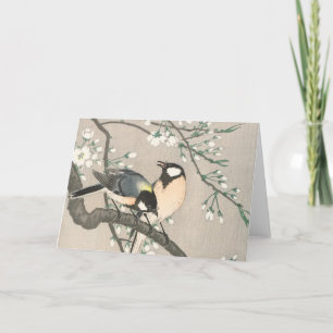 Vintage-kerstkaart Vogels op een bijkantoor Feestdagen Kaart