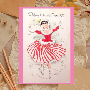 Vintage kerstkaart voor dochter
