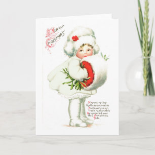 Vintage-kerstkaart Wenskaart Traditionele kaart