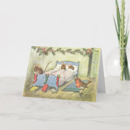 Vintage kerstkaarten feestdagen kaart