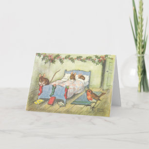 Vintage kerstkaarten feestdagen kaart