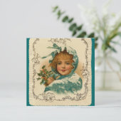 Vintage kerstkaarten feestdagenkaart (Staand voorkant)