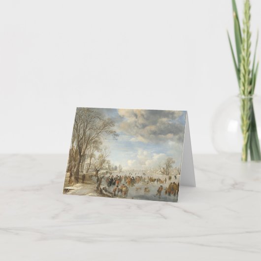 Vintage-kerstkaartWINTER IN HOLLAND (1645) Feestdagen Kaart (Voorkant)