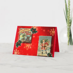 Vintage kerstkaf-Kaarten Feestdagen Kaart