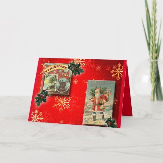 Vintage kerstkaf-Kaarten Feestdagen Kaart (Voorkant)