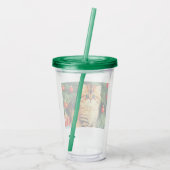 Vintage kerstkat acryl drinkbeker (Achterkant)