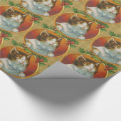 Vintage kerstkat cadeaupapier (Hoek)
